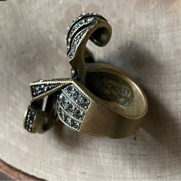 Heidi Daus ‘Simply Sophisticated’ Art Deco Style, Crystal Pave Bypass Ring - Picture 9 of 15